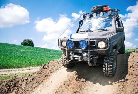 4x4 Offroad through muddy field