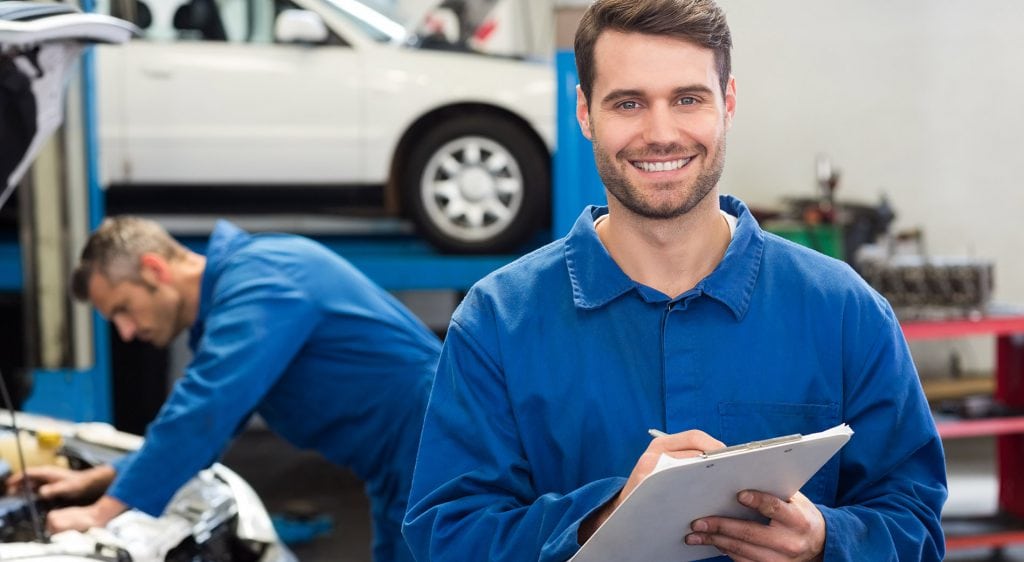 Smiling mechanic great service